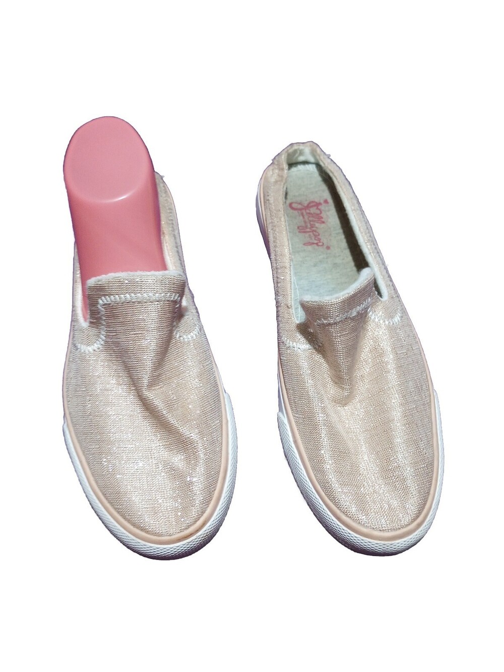 JELLYPOP SLIP ON GOLD SHINY FLAKE SLIDES MULES GLITTER BLING SNEAKERS SHOES 9.5M